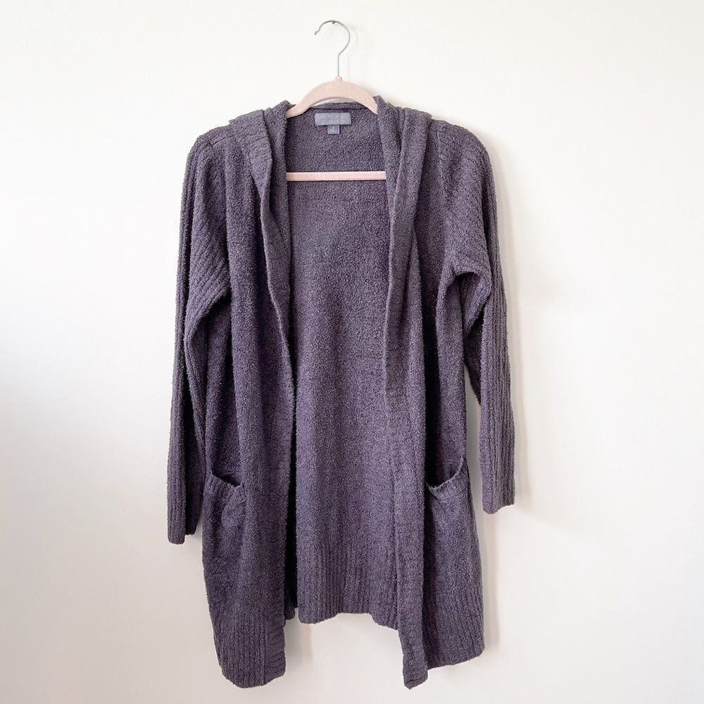 Barefoot dreams hooded open front cardigan jacket‎